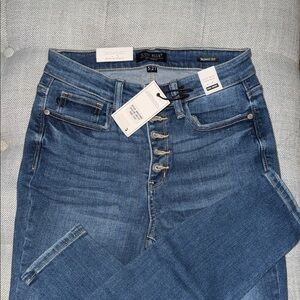 Judy Blue Medium Blue Skinny High-Rise Button-Fly Jeans